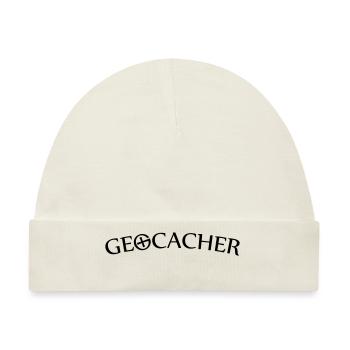 Geocacher mit Geocache-Logo - Baby Premium Organic Mütze - Naturweiß - Vorne