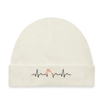 Kaninchen EKG - Baby Premium Organic Mütze - Naturweiß - Vorne