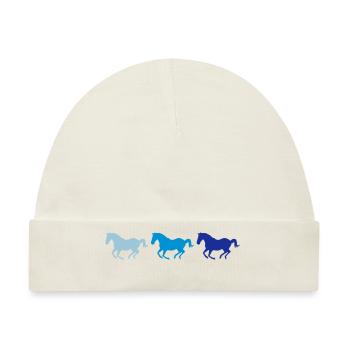 Drei Pferde im Galopp - Baby Premium Organic Mütze - Naturweiß - Vorne