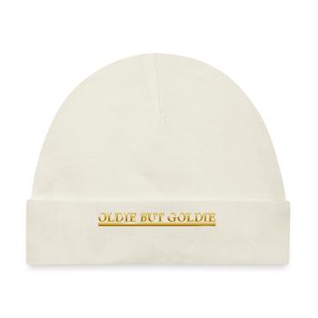 OLDIE BUT GOLDIE Gold Schriftzug - Baby Premium Organic Mütze - Naturweiß - Vorne