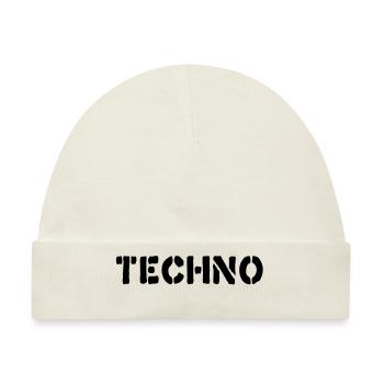 Techno__V001 - Baby Premium Organic Mütze - Naturweiß - Vorne