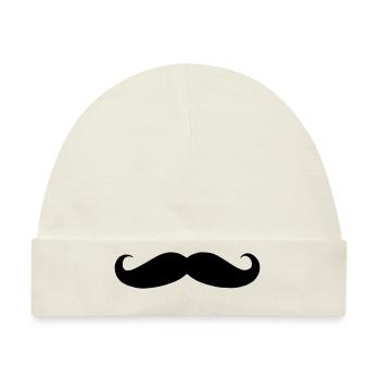 Schneuzer / Mustache (High Quality) - Baby Premium Organic Mütze - Naturweiß - Vorne