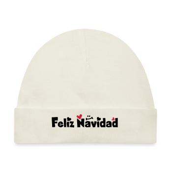Feliz Navidad Frohe Weihnachten - Baby Premium Organic Mütze - Naturweiß - Vorne