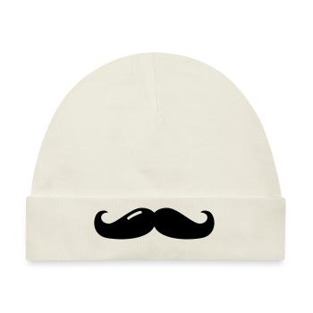 mustache - moustache - beard - bart - Baby Premium Organic Mütze - Naturweiß - Vorne