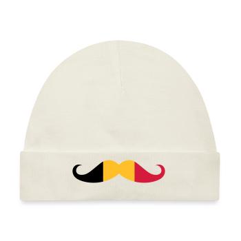 Belgien Flagge - Mosutache - Baby Premium Organic Mütze - Naturweiß - Vorne