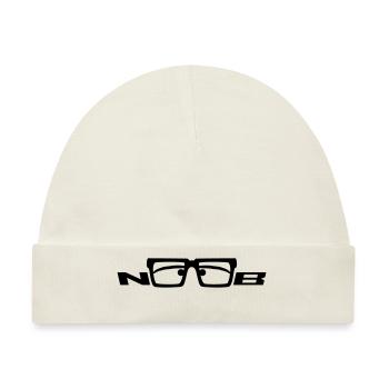 Noob Glasses Face Comic Nerd - Baby Premium Organic Mütze - Naturweiß - Vorne