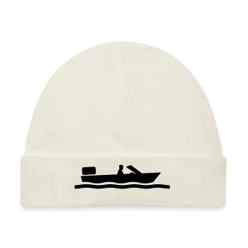 Motorboot Kaptiän - Baby Premium Organic Mütze - Naturweiß - Vorne
