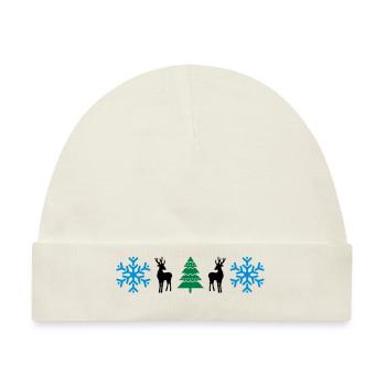 weihnachtsmuster_02 - Baby Premium Organic Mütze - Naturweiß - Vorne