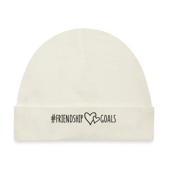 friendship goals hearts - Baby Premium Organic Mütze - Naturweiß - Vorne