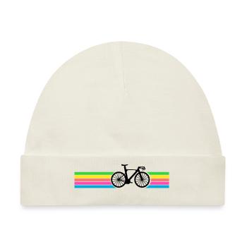 Fahrrad Neon weiß Motiv - Baby Premium Organic Mütze - Naturweiß - Vorne