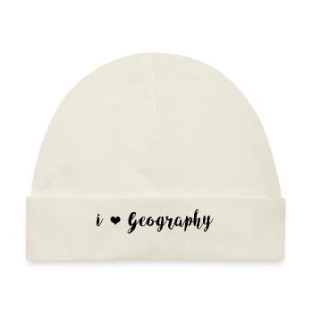 I Love Geography - Geo Liebe Geographie Geschenk - Baby Premium Organic Mütze - Naturweiß - Vorne