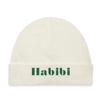 Habibi zellige grün chevron - Baby Premium Organic Mütze - Naturweiß - Vorne