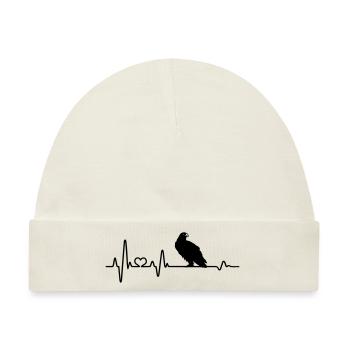 Herzschlag Adler Raubvogel EKG - Baby Premium Organic Mütze - Naturweiß - Vorne