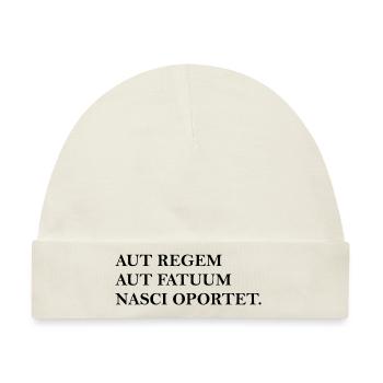 entweder man ist als könig schwarz - Baby Premium Organic Mütze - Naturweiß - Vorne
