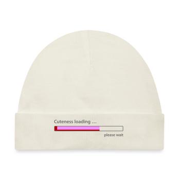 Cuteness loading … please wait niedlich süß hübsch - Baby Premium Organic Mütze - Naturweiß - Vorne