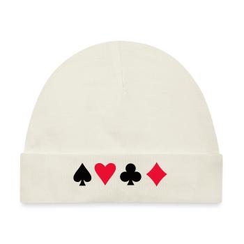 Card Symbols Poker - Baby Premium Organic Mütze - Naturweiß - Vorne