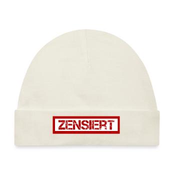 Zensiert Zensurbalken Design - Baby Premium Organic Mütze - Naturweiß - Vorne