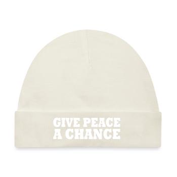 Give peace a chance - Baby Premium Organic Mütze - Naturweiß - Vorne