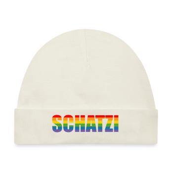 Regenbogen SCHATZI LGBT lgbtqi queer.🏳️‍🌈 - Baby Premium Organic Mütze - Naturweiß - Vorne