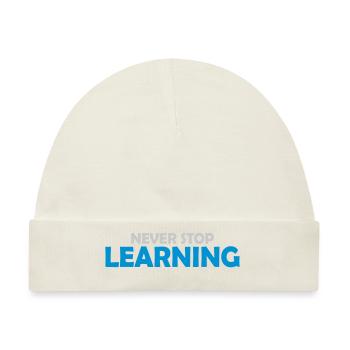 never stop learning Zitat - Baby Premium Organic Mütze - Naturweiß - Vorne