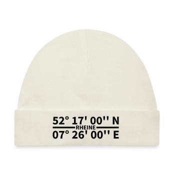 Rheine Koordinaten - Baby Premium Organic Mütze - Naturweiß - Vorne