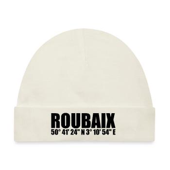 Roubaix Koordinaten - Baby Premium Organic Mütze - Naturweiß - Vorne