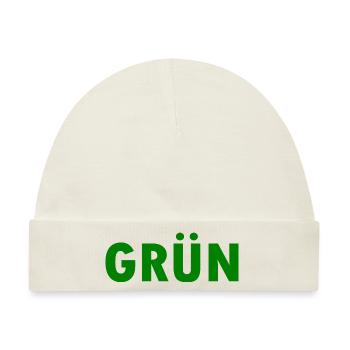 Grün - Baby Premium Organic Mütze - Naturweiß - Vorne