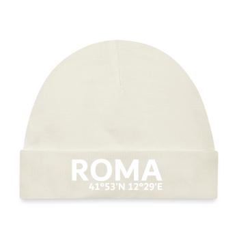 Roma Koordinaten - Baby Premium Organic Mütze - Naturweiß - Vorne