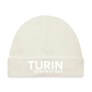 Turin Koordinaten - Baby Premium Organic Mütze - Naturweiß - Vorne