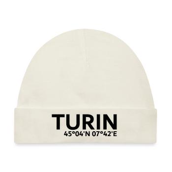 Turin Koordinaten - Baby Premium Organic Mütze - Naturweiß - Vorne