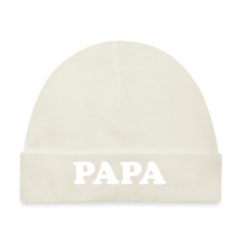 papa Vater Vati - Baby Premium Organic Mütze - Naturweiß - Vorne
