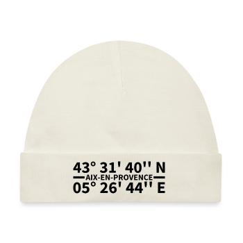 Aix-en-Provence Koordinaten - Baby Premium Organic Mütze - Naturweiß - Vorne