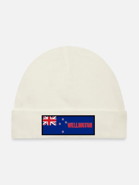 Wellington City in Neuseeland Flagge - Baby Premium Organic Mütze - Naturweiß