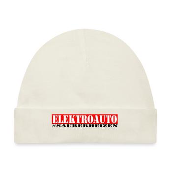 Elektroauto = sauber "heizen" - Baby Premium Organic Mütze - Naturweiß - Vorne