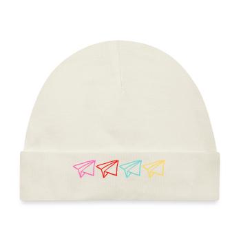 Mehrfarbiges Origami - Baby Premium Organic Mütze - Naturweiß - Vorne