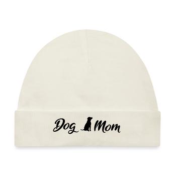 Dog Mom Black - Baby Premium Organic Mütze - Naturweiß - Vorne