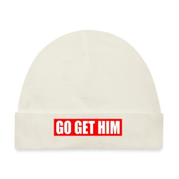 Go get him - Baby Premium Organic Mütze - Naturweiß - Vorne
