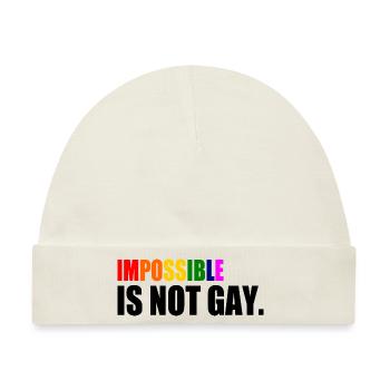 impossible is not gay - Baby Premium Organic Mütze - Naturweiß - Vorne