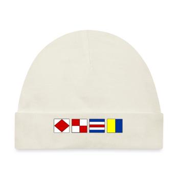 Nautische Flaggen - Baby Premium Organic Mütze - Naturweiß - Vorne