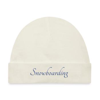 snowboarding snowboard boarden - Baby Premium Organic Mütze - Naturweiß - Vorne
