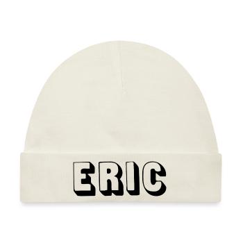 Name - Eric - Baby Premium Organic Mütze - Naturweiß - Vorne
