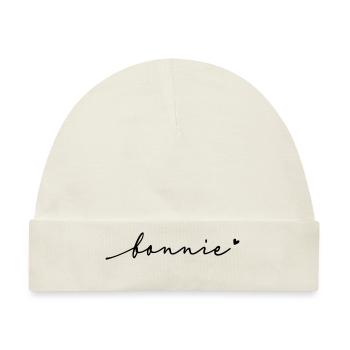 Bonnie Schreibschrift Name - Baby Premium Organic Mütze - Naturweiß - Vorne