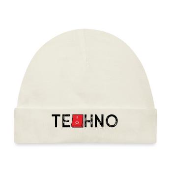 Techno On Off - Baby Premium Organic Mütze - Naturweiß - Vorne