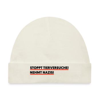 Stoppt Tierversuche - Baby Premium Organic Mütze - Naturweiß - Vorne
