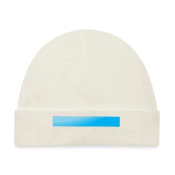 Ice-Blauer Farbverlauf Balken - Baby Premium Organic Mütze - Naturweiß - Vorne