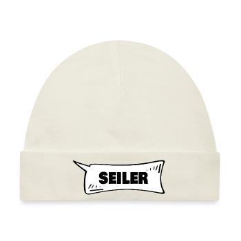 Seiler als Sprechblase - Baby Premium Organic Mütze - Naturweiß - Vorne