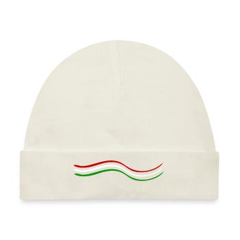 Rot Weiß Grün - Baby Premium Organic Mütze - Naturweiß - Vorne