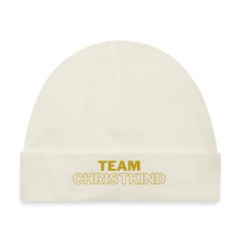 Team Christkind - Gold Design - Baby Premium Organic Mütze - Naturweiß - Vorne
