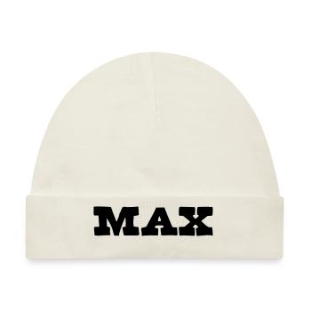 Max Vorname Geschenk - Baby Premium Organic Mütze - Naturweiß - Vorne