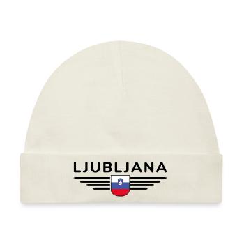 Trendiges Ljubljana Design - Baby Premium Organic Mütze - Naturweiß - Vorne